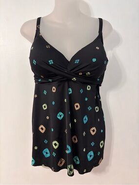 CoCo Reef Contours Diamond Wrap Bra Sized Underwire Tankini Top Size 14 / 38 D